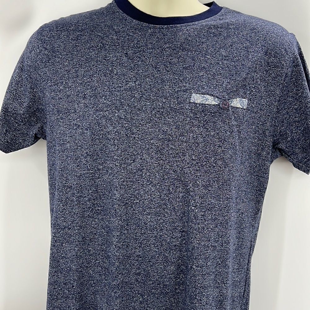 Peter Werth heather blue short sleeve pocket T-shirt
